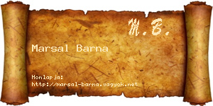 Marsal Barna névjegykártya